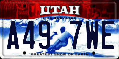 UT license plate A497WE
