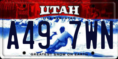 UT license plate A497WN