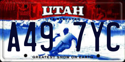 UT license plate A497YC