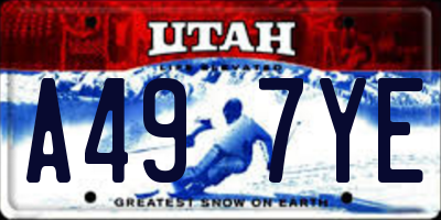 UT license plate A497YE