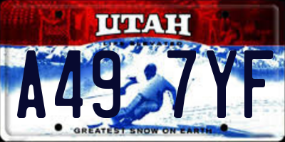 UT license plate A497YF