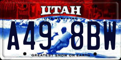 UT license plate A498BW