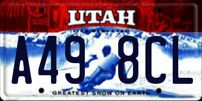 UT license plate A498CL