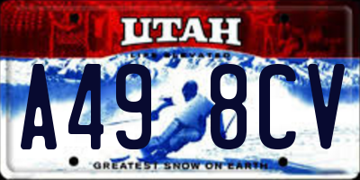 UT license plate A498CV