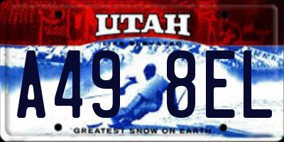 UT license plate A498EL