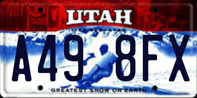 UT license plate A498FX