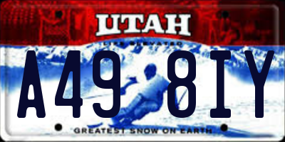 UT license plate A498IY
