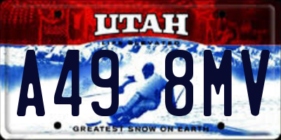 UT license plate A498MV