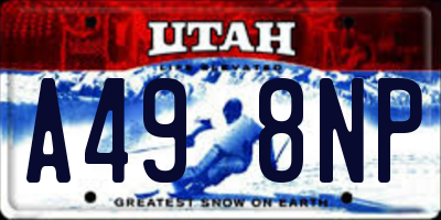 UT license plate A498NP