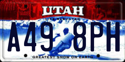 UT license plate A498PH
