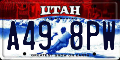 UT license plate A498PW