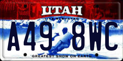UT license plate A498WC