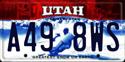 UT license plate A498WS