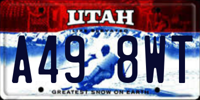 UT license plate A498WT