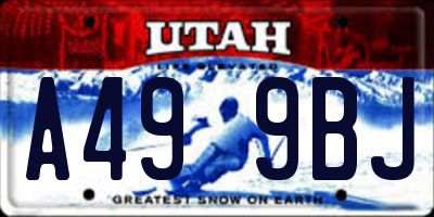 UT license plate A499BJ