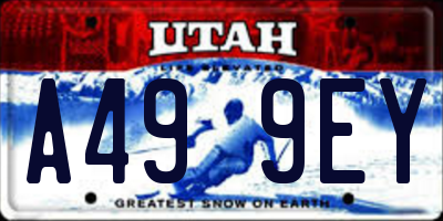 UT license plate A499EY