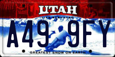 UT license plate A499FY