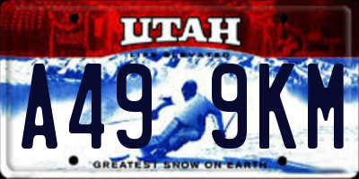 UT license plate A499KM