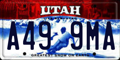UT license plate A499MA