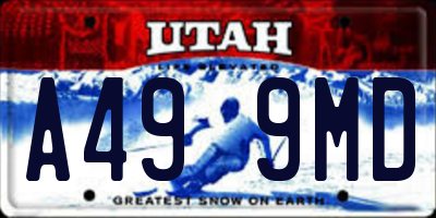 UT license plate A499MD