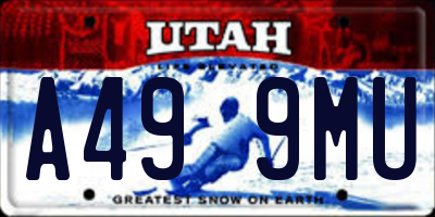 UT license plate A499MU