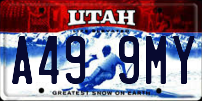 UT license plate A499MY