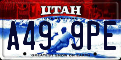 UT license plate A499PE