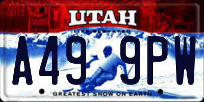 UT license plate A499PW