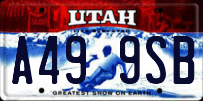UT license plate A499SB