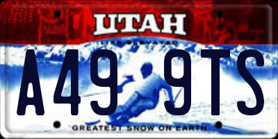UT license plate A499TS