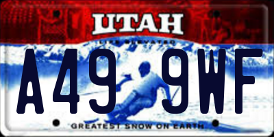 UT license plate A499WF