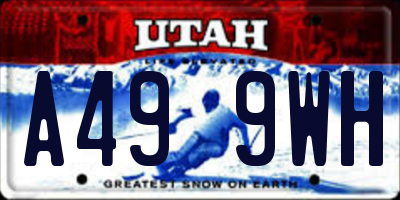 UT license plate A499WH