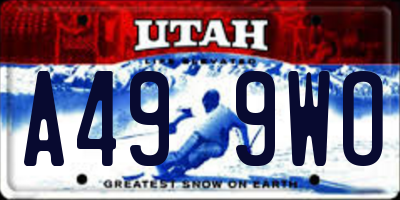 UT license plate A499WO