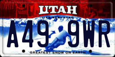 UT license plate A499WR