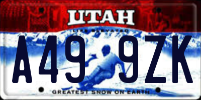 UT license plate A499ZK