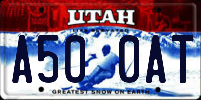 UT license plate A500AT