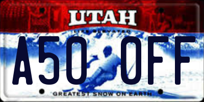 UT license plate A500FF