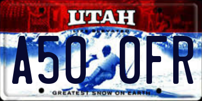 UT license plate A500FR