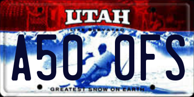 UT license plate A500FS