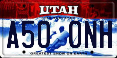 UT license plate A500NH