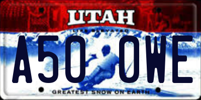 UT license plate A500WE