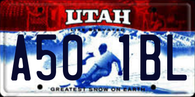UT license plate A501BL
