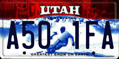UT license plate A501FA