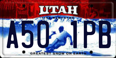 UT license plate A501PB