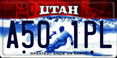 UT license plate A501PL
