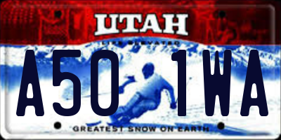 UT license plate A501WA