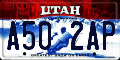 UT license plate A502AP
