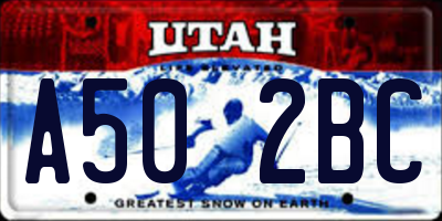 UT license plate A502BC
