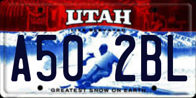 UT license plate A502BL