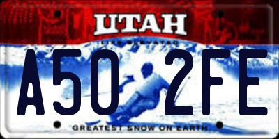 UT license plate A502FE